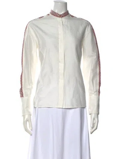 Pre-owned Zeus + Dione Long Sleeve Top In White