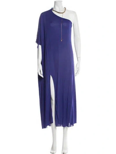 Pre-owned Zeus + Dione One-shoulder Long Dress In Purple