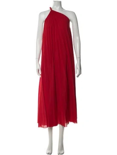 Pre-owned Zeus + Dione One-shoulder Midi Length Dress In Red