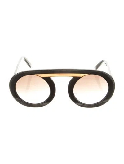 Pre-owned Zeus + Dione Oversize Gradient Sunglasses In Black