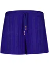 Zeus + Dione Paxi Drawstring-waist Textured Shorts In Blue