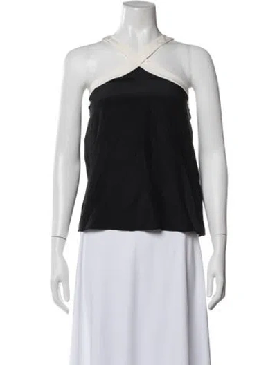 Pre-owned Zeus + Dione Silk Halterneck Top In Black
