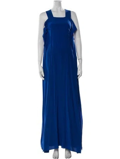 Pre-owned Zeus + Dione Silk Long Dress In Blue