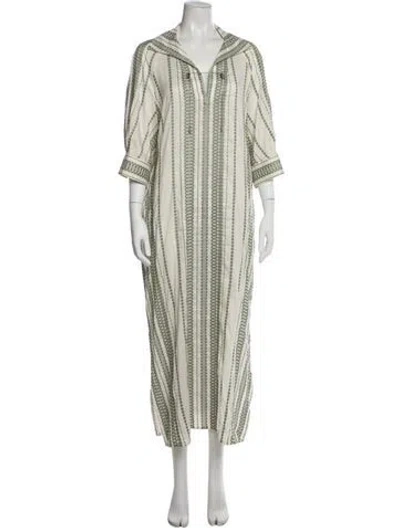 Pre-owned Zeus + Dione Silk Long Dress In White
