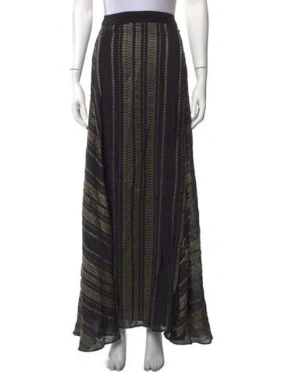 Pre-owned Zeus + Dione Silk Long Skirt In Grey