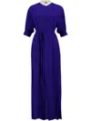Zeus + Dione Silk Midi Dress In Blue