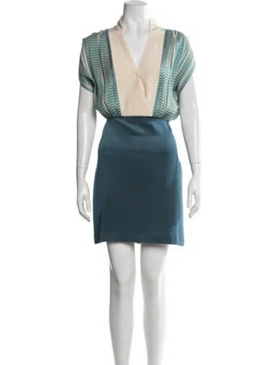 Pre-owned Zeus + Dione Silk Mini Dress In Blue