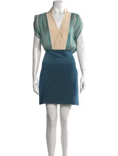Pre-owned Zeus + Dione Silk Mini Dress In Blue