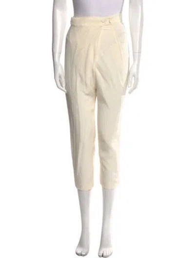 Pre-owned Zeus + Dione Silk Straight Leg Pants In Neutral