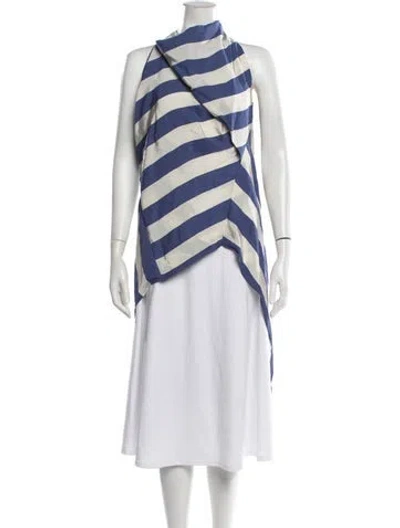 Pre-owned Zeus + Dione Striped Asymmetrical Top In Multicolor