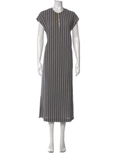 Pre-owned Zeus + Dione Striped Long Dress In Multi