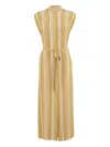Zeus + Dione Striped Midi Dress In Neutral