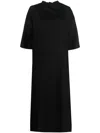 Zeus + Dione Triiris Geometric-embroidered Linen Dress In Black