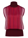 Zeus + Dione Turtleneck Knitted Vest In Burgundy