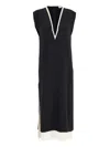 Zeus + Dione Two-tone Dress In 黑色