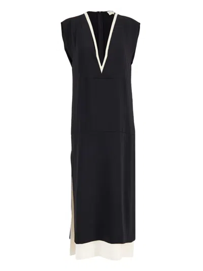 Zeus + Dione Two-tone Dress In 黑色