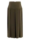 Zeus + Dione Typhon Pleated Midi Skirt In Brown
