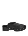 Zeus + Dione X Ancient Greek Sandals Woman Mules & Clogs Black Size 6 Leather In Black