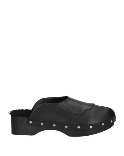 Zeus + Dione X Ancient Greek Sandals Woman Mules & Clogs Black Size 6 Leather