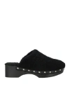 Zeus + Dione X Ancient Greek Sandals Woman Mules & Clogs Black Size 8 Shearling In Black