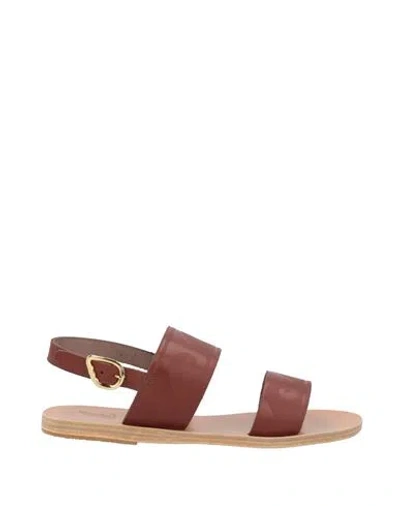 Zeus + Dione X Ancient Greek Sandals Woman Sandals Brown Size 8 Cowhide