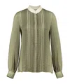Zeusdione Hera Textured-silk Shirt In Multi
