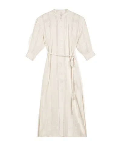 Zeusdione Maira Button Dress In Neutral