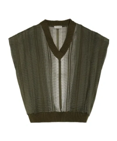 Zeusdione Syros Knitted Vest In Brown