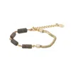 Zeworks Women's Gold / Black Vast Lava Stone Bracelet In Multi