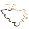 Zeworks Women's Gold / Black Vast Lava Stone Necklace In Multi