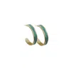 Zeworks Women's Gold / Blue Dori Malachite Hoop Earrings In Multi