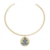 Zeworks Women's Gold / Blue Est Lapis Lazuli Choker In Multi