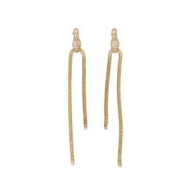 Zeworks Women's Gold Brassghetti Naga Earrings