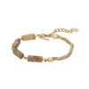 Zeworks Women's Gold / Brown Vast Picasso Jasper Bracelet In Multi