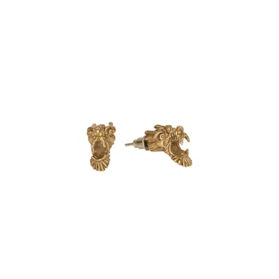 Zeworks Women's Gold Dragon Mini Stud Earrings