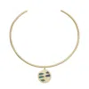Zeworks Women's Gold / Green / Blue Yin Lapis & Malachite Choker In Multi