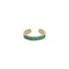 Zeworks Women's Gold / Green Kaa Mala Ring In Multi