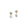 Zeworks Women's Gold / White Karr Mini Pearl Earrings In Multi