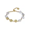 Zeworks Women's Gold / White Karr Pearl Bracelet In Multi