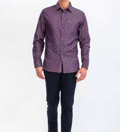 Zexi Free Bird Button Shirt In Purple