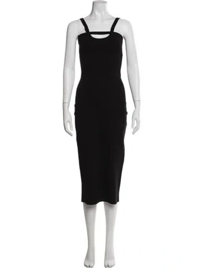 Pre-owned Zeynep Arcay Asymmetrical Midi Length Dress In Black