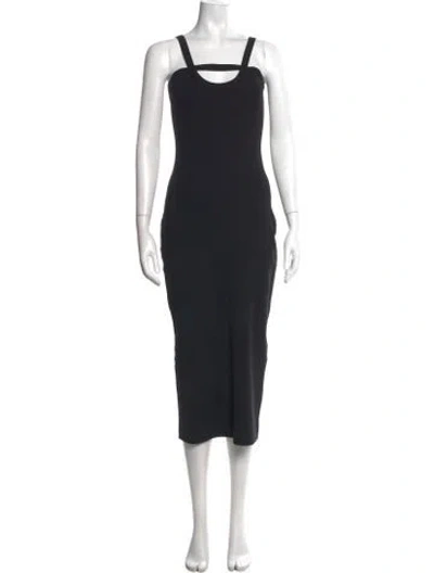 Pre-owned Zeynep Arcay Asymmetrical Midi Length Dress In Black