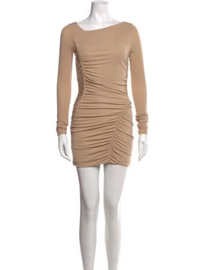 Pre-owned Zeynep Arcay Asymmetrical Mini Dress In Neutral