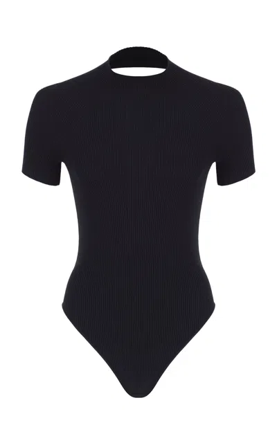 Zeynep Arcay Backless Knitted Bodysuit In Black
