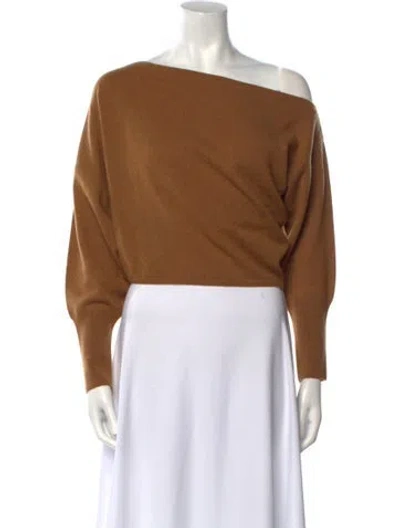 Pre-owned Zeynep Arcay Cashmere Asymmetrical Sweater In Brown
