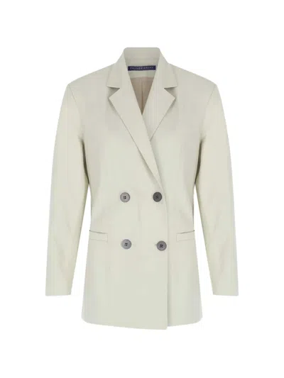 Zeynep Arcay Cin Leather Blazer In Neutral
