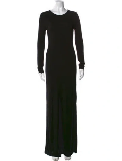 Pre-owned Zeynep Arcay Crew Neck Long Dress In Black