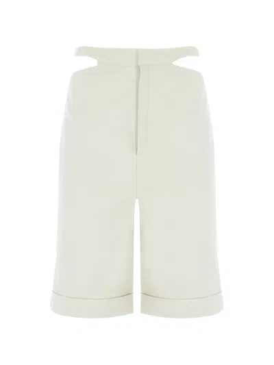 Zeynep Arcay Cut-out Leather Bermuda Shorts In Multi