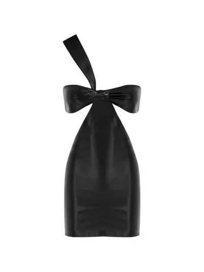 Zeynep Arcay Cutout Leather Mini Dress In Black
