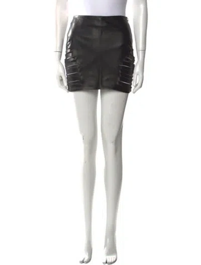 Pre-owned Zeynep Arcay Distressed Accents Mini Skirt In Black